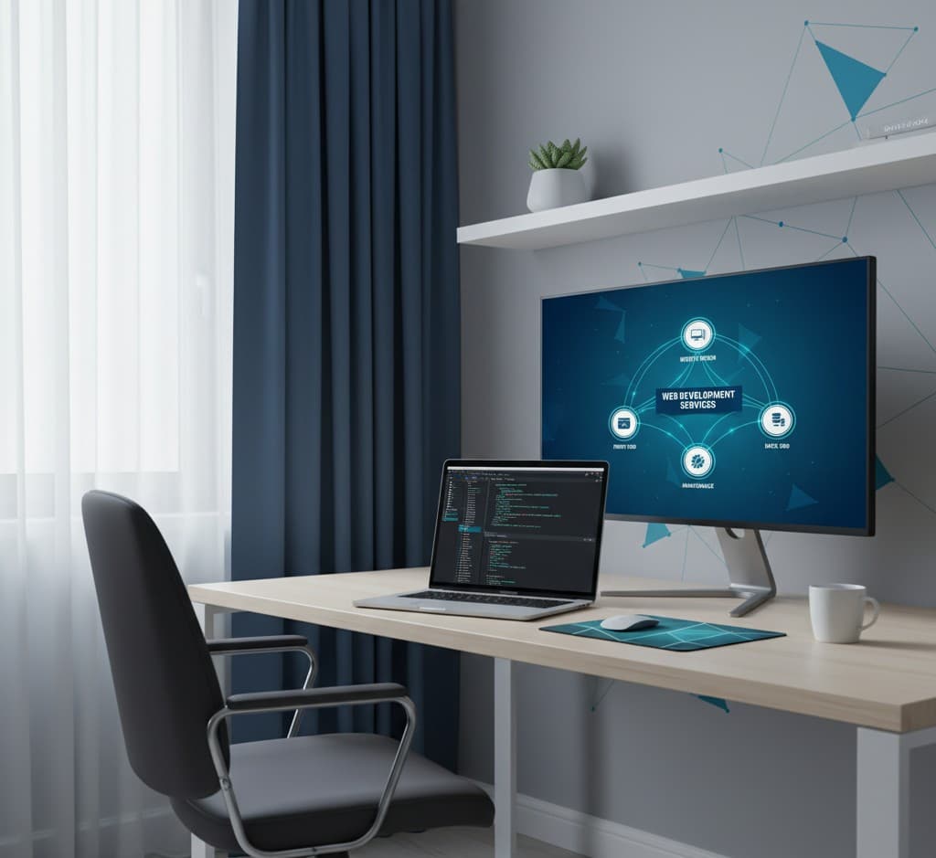 Professional web development workspace